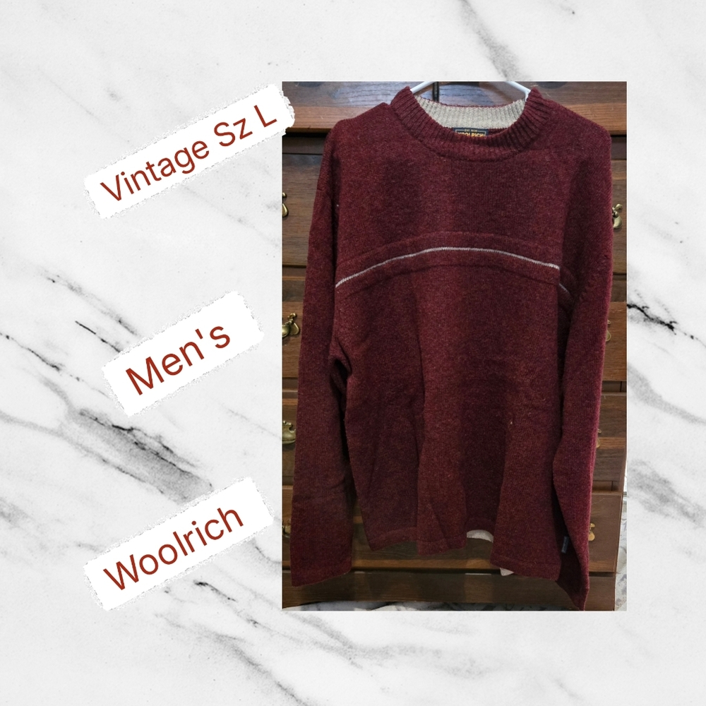 Woolrich Men's Maroon Crewneck Sweater VINTAGE